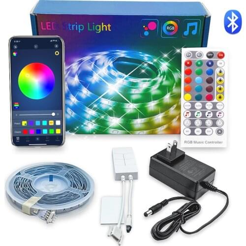 5050RGB 10MM Lighting String Lights Lamps Color-changing 24V 20 M Bluetooth ETL Certified Power Supply LED Strip Kit