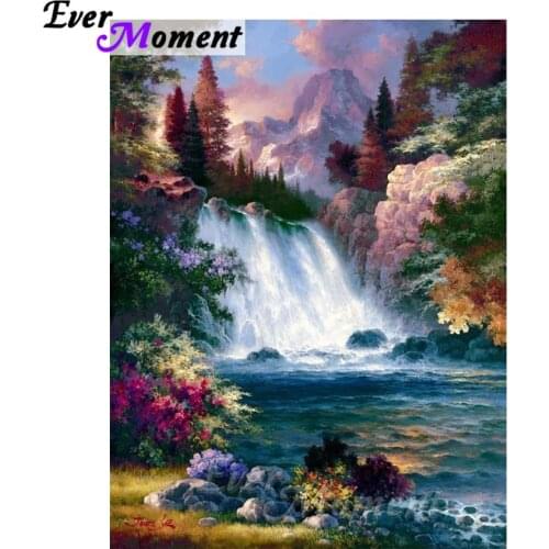 Ever Moment DIY Diamond Embroidery Waterfall Diamond Mosaic Full Square Drills Artwork Home Decoration Diamond Painting ASF1206