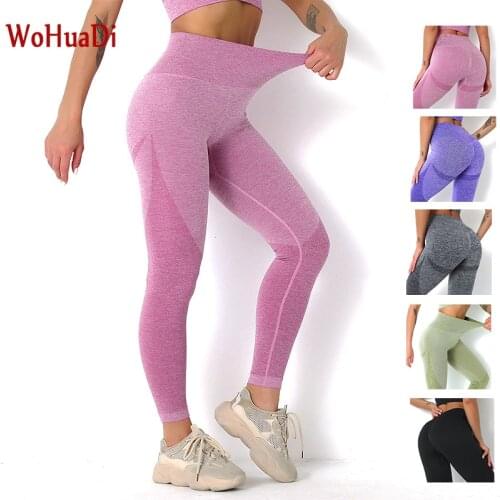 WOHUADI Seamless Sports Pants Girl Tight Sport Yoga Sexy Push Up Hips High Waist Leggings Women Clothing Quick Drying