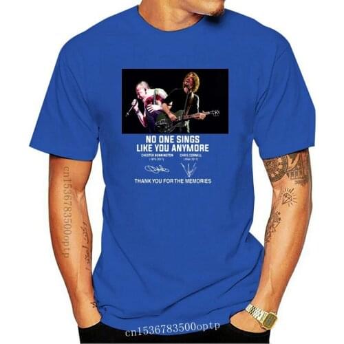 Chester Bennington - Chris Cornell No One Sings Like You Anymore Signature Shirt Hot Selling 100 % Cotton Tee Shirts top tee