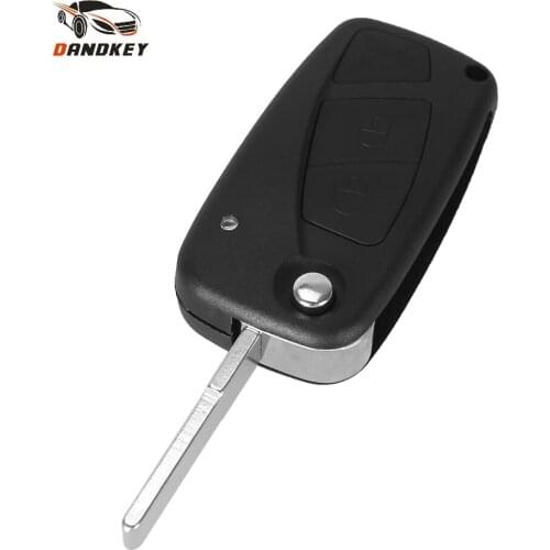 Dandkey Key Shell For FIAT 3 Button Punto Ducato Stilo Panda Bravo Navy Flip Fob Black Folding Remote Key Shell Case Cover