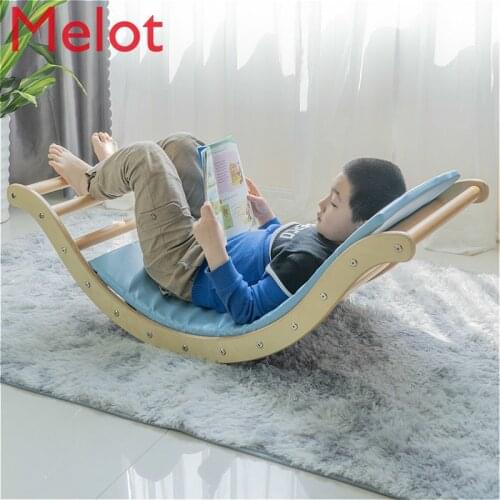 High-End Childrens Wood Surf Balance Board Home Indoor Climbing Frame Slide Wooden Seesaw Small Training Couch
