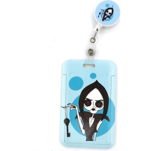 Horror Movie Coraline Cute Credit Card Cover Lanyard Bags Retractable Badge Reel Enfermera Name Clips Card ID Card Holder Chest