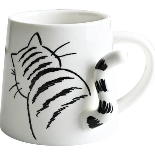 Cute Cat Ceramics Coffee Mug Animal Rabbit Mugs Creative Drinkware Coffee Tea Cups Novelty Gifts Milk Cup