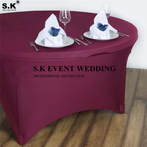 Good Quality Round Lycra Spandex Table Cloth Cover Poly Tablecloth For Wedding Banquet Event Home Decoration