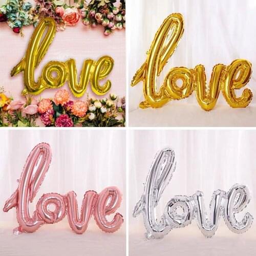 Ligatures Love Letter Foil Balloon Engaged Wedding Anniversary Valentines Day Happy Birthday Party Decoration Photo Props
