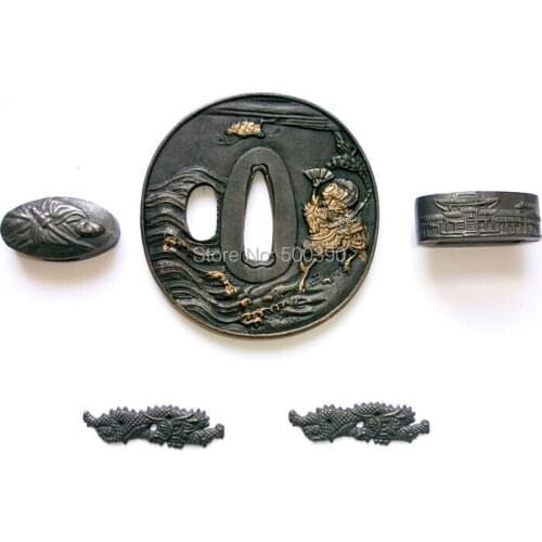 HandMade A Set Of Alloy Tsuba Fitting Set For Japanese Samurai Sword Katana #1694