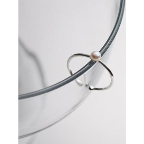 Natural Freshwater Pearl 100% 925 Sterling Silver Rings For Women Creative Cute Fine Jewelry Open Ring Student Femme Gift
