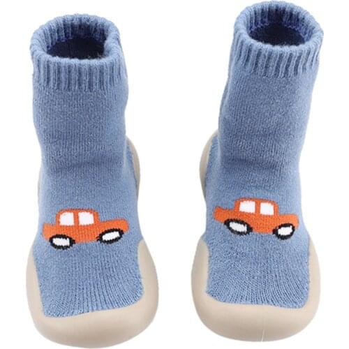 Newborn Infant Baby Elastic Socks Shoes Summer Indoor Cartoon Soft Sole Anti-slip Knitted First Walkers Autumn Spring Toddler