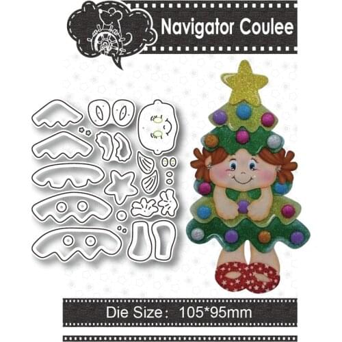 Christmas tree girl star ornaments new die dies 2021 layered metal stamp scrapbook photo album decoration diy card craft mold