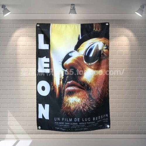 "Leon - The Professional" Movie Poster Banners Bar Cafe Hotel Wall Decor Hanging Art Waterproof Cloth Polyester Fabric Flags