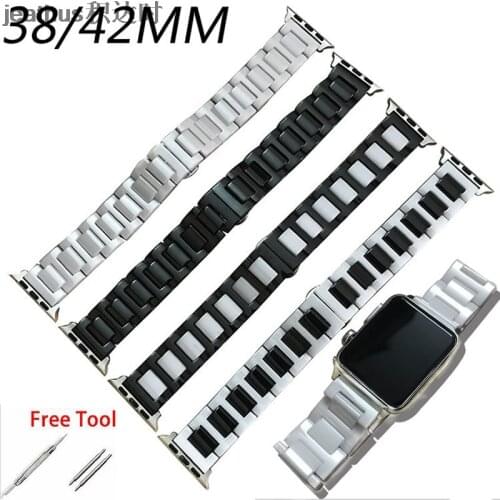 Jeathus watchband replace for apple watch 1 2 3 ceramic watchband iwatch new fashion design 38 42mm watch band ceramics bracelet