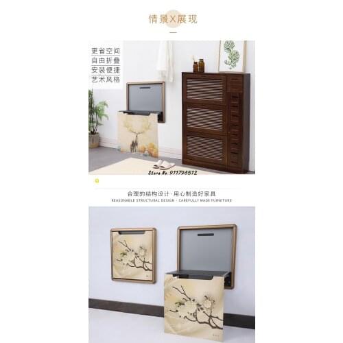 Fixed wall folding chair aisle wall shoe changing stool hidden wall hanging stool door entrance shoe changing wall hanging bathr