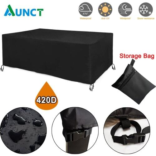 Heavy duty Waterproof Patio Furniture Cover Rectangular Garden Rain Snow Outdoor Cover for Sofa Table Chair Wind-Proof Anti-UV