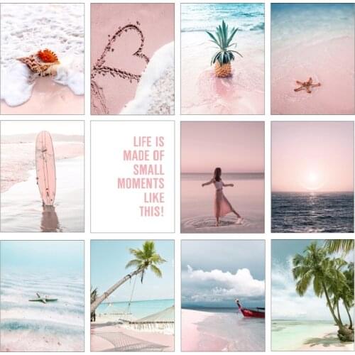 Tropical Wall Art Beach Shell Surfboard Palm Tree Wall Art Canvas Painting Nordic Posters And Print Wall Pictures For Home Decor