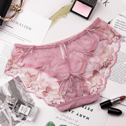 Wasteheart New Women Fashion Soft Trim Lace Embroidery Cotton Bow Low Waist Women Panties Women Underwear Sexy Lingerie Briefs