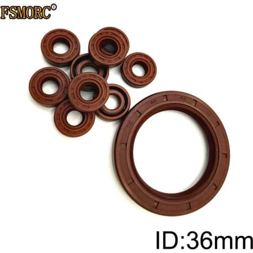Brown color TC-36*38*46*47*50*52*54*58*6/7/8/9/10 37*47*7 FKM Shaft Oil Seal FPM Covered Double Lip With Garter