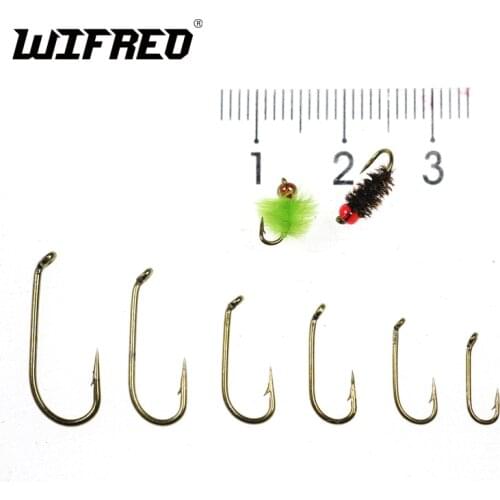 Wifreo 50PCS Standard Down-eye Hook for Wet Flies and Nymphs Fly Fishing Tying Sharp Barbed Hooks Size #10 #12 #14 #16 #18 #20