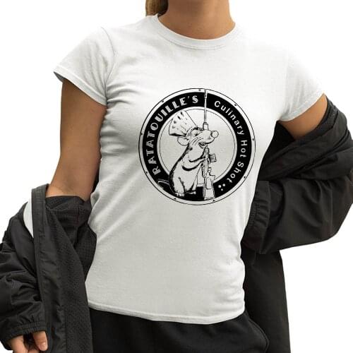 Disney 90s Harajuku Womens Tshirt Ratatouille Vintage Printed Summer Loose Shirt Y2k Short Sleeve Tops Streetwear Female T Shirt