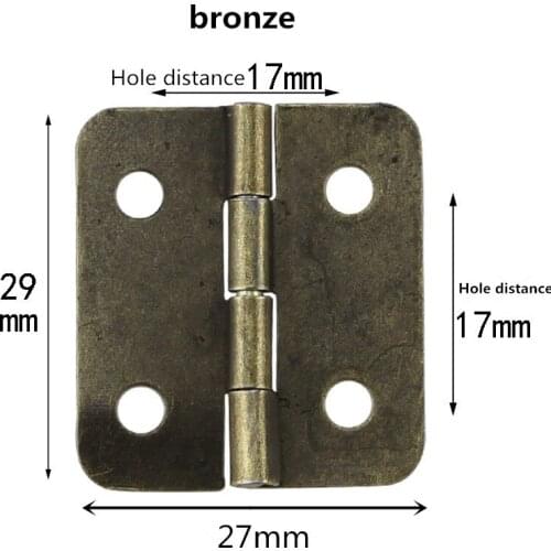 20PCS Vintage Jewellery Box Hinge Mini Bronze Gold Decoration Door Hinges For Antique Wooden Cabinet Furniture Hardware