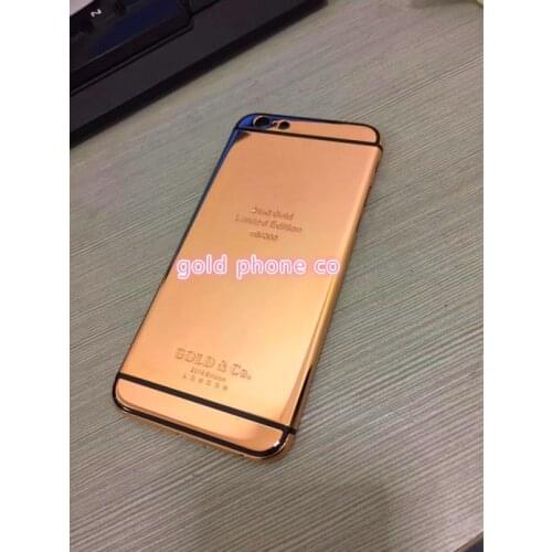 2020 Middle Frame Rear Door Housing for phone 6/6s plus 24k real Gold plated Chassis Back housing with Logo Card Tray+Buttons