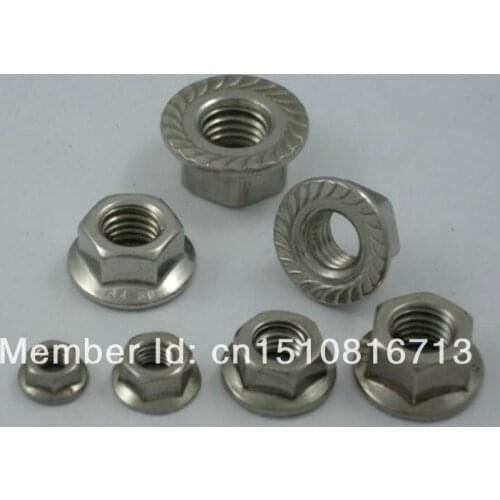 5pcs Metric M10 304 Stainless Steel Hex Head Flange Nuts