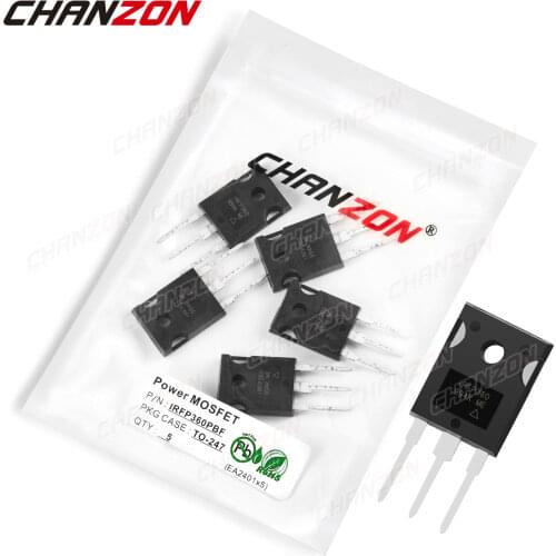 5Pcs IRFP360PBF TO-247 Power SIC Mosfet Transistor Bipolar Junction BJT Powerful Triode Tube Fets 23A 400V Integrated Circuits