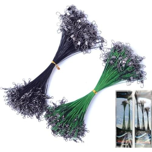 72pcs 14kg tension leading Anti-biting Steel Wire Connector fishing leader tackle hard fish
