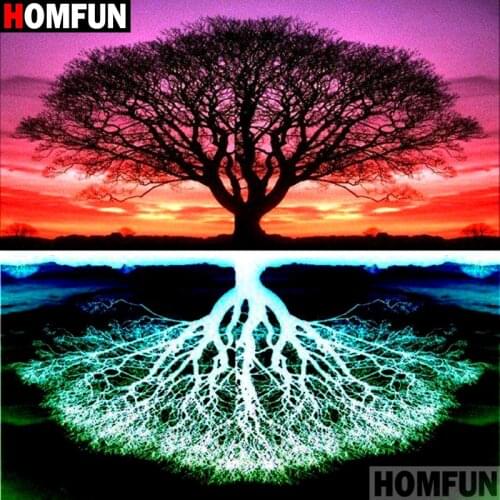 Homfun Full Square/Round Drill 5D DIY Diamond Painting "Tree scenery" 3D Embroidery Cross Stitch Home Decor Gift A10816