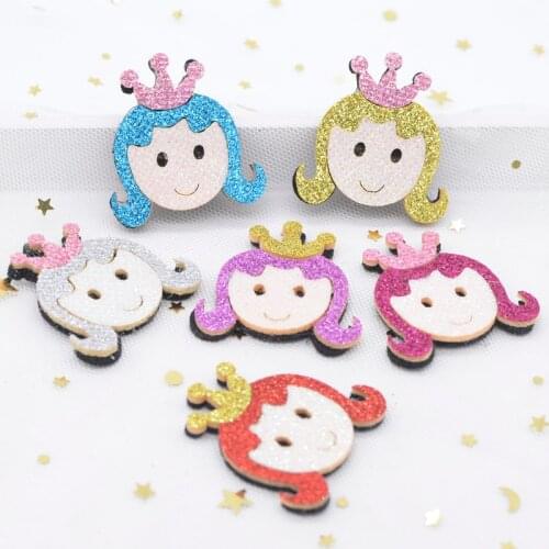 12Pcs 38*40mm Padded Glitter Fabric Crown Girl Applique for DIY Clothes Hat Sewing Material Hair Clips Bow Decor Patches L13