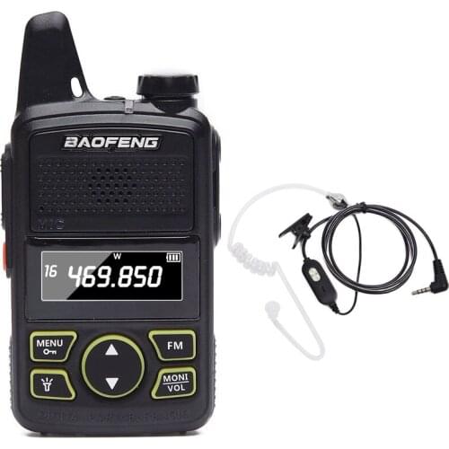 BAOFENG BF-T1 MINI Two Way Radio UHF 400-470mhz 20CH BFT1 Handheld Walkie Talkie BF T1 Ham Radio + Acoustic Tube Headset