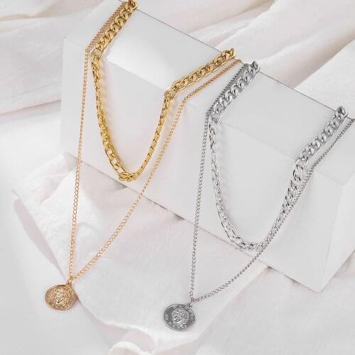 Bohemia INS Geometric Multilayer Monolayer Stereo Decorated Temperament Chain Colorful Butterfly Coin Pendant Tassel Necklace