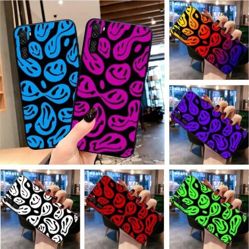 Distorted Exaggerated Smiley Hippie Phone Case for Huawei P20 P30 P40 lite E Pro Mate 40 30 20 Pro P Smart 2020 P10