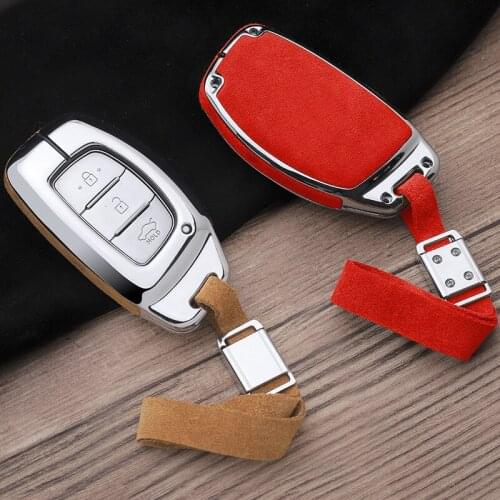 Car Leather Key Cover Case Chain For Hyundai Verna Sonata Elantra Tucson Auto Creta I10 I20 Santa Fe2016 2017 2018
