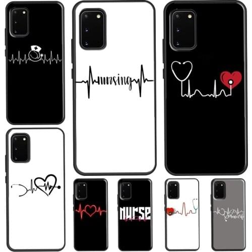Nurse Heartbeat For Samsung Note 20 Ultra Note 10 Plus Case For Galaxy S21 S8 S9 S10 Plus S20 FE Coque