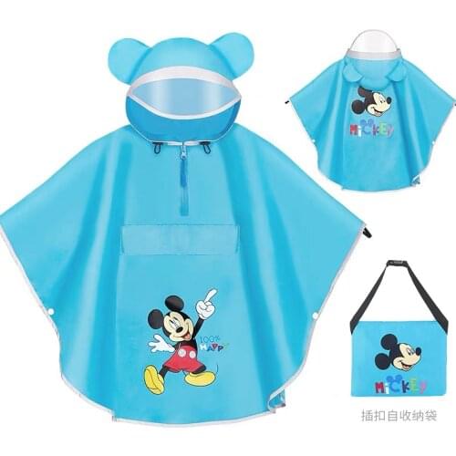 Disney mickey Kids Raincoat kids Poncho girl raincoat Children Cartoon Single-person Boys Girls Rain Jacket Coat birthday gift