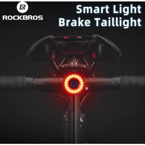 ROCKBROS Rear Bike Lights Bicycle Tail Light Q3 Smart Brake Sensor Warning Light MTB Lamp Bicycle Accessories Bike Saddle Lights