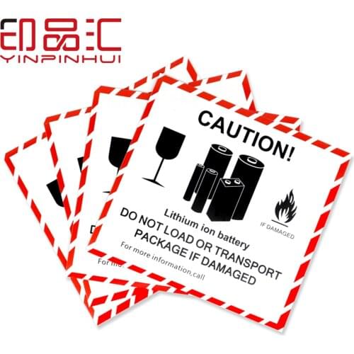 Adhesive Lithium Battery Shipping Labels UN3481 Warining Case Stickers