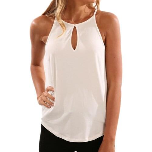 Summer t shirt women Harajuku 2021 sleeveless summer time joker condole belt pure color hollow out vest tops tshirt LDMSY0409