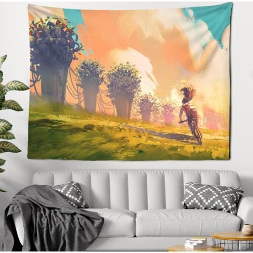 Cartoon Anime Series Psychedelic Home Decor Wall Tapestry Hanging Landscape Tapestry Room Decoration Wall Tapestry
