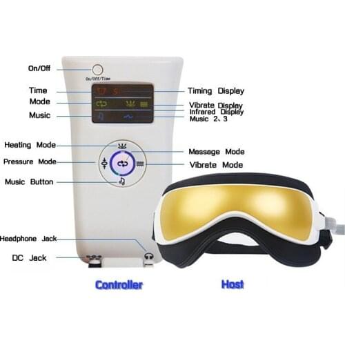 2015 New Top quality Massage glasses eye massager massage for eye magnetic far-infrared heating white / gold / green color
