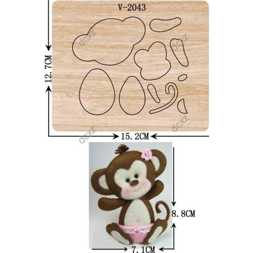 New monkey wooden dies cutting dies for scrapbooking Multiple sizes V-2043