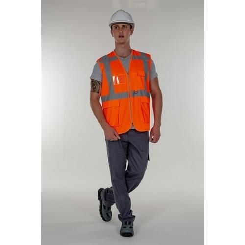New Orange Highlighter Engineers Warning Vest Reflektörlü Security Car Business