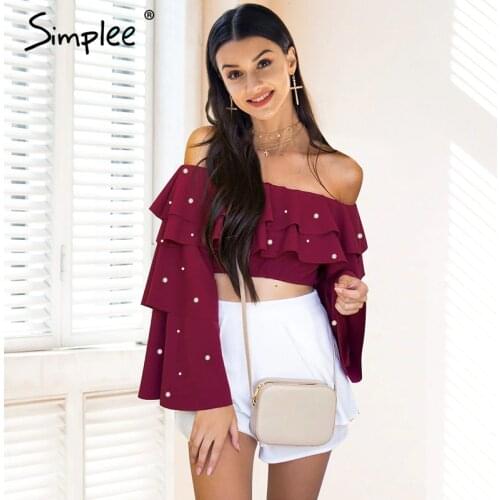 SIMPLEE Off Shoulder Blouses