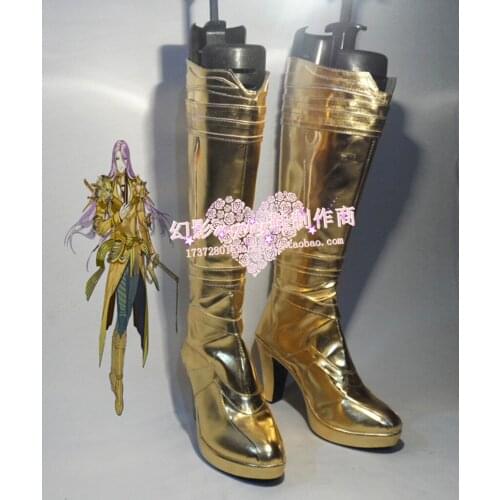 Touken Ranbu Hachisukakotetsu Cosplay Shoes Party Golden Halloween Boots H016