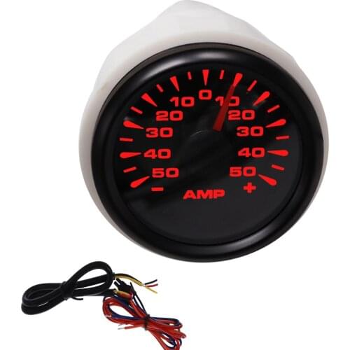 Universal 52mm AMP Current Meter Waterproof Amperemeter Gauge with 8 Colors Backlight for Car Boat fit -50A/ 50A AMP