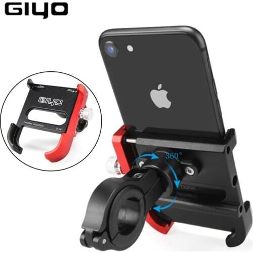 GIYO Aluminum Bicycle Phone Holder Mountain Road Bike Handlebar Clip Stand Mount Bike MTB Smartphone Holder Support