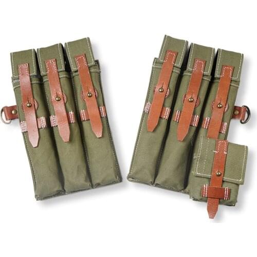 WWII WW2 Amy P38/P40 Magazine Pouch Ammo Pouch Canvas brown leather straps