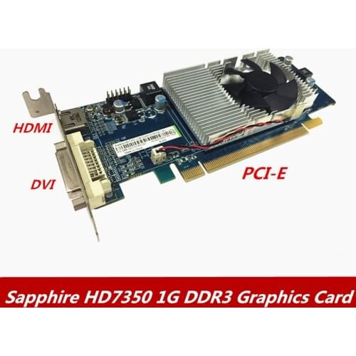 High quality video card for sapphire hd7350 1g DDR3 PCI-E half height display card HDMI + DVI output interface send VGA adapter