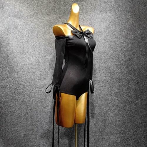 Bare Shoulder and Back Long Sleeve Women Latin Dance Bodysuit Latin Dancing Tops Cloth Tango Chacha Dancing Performamnce LP482